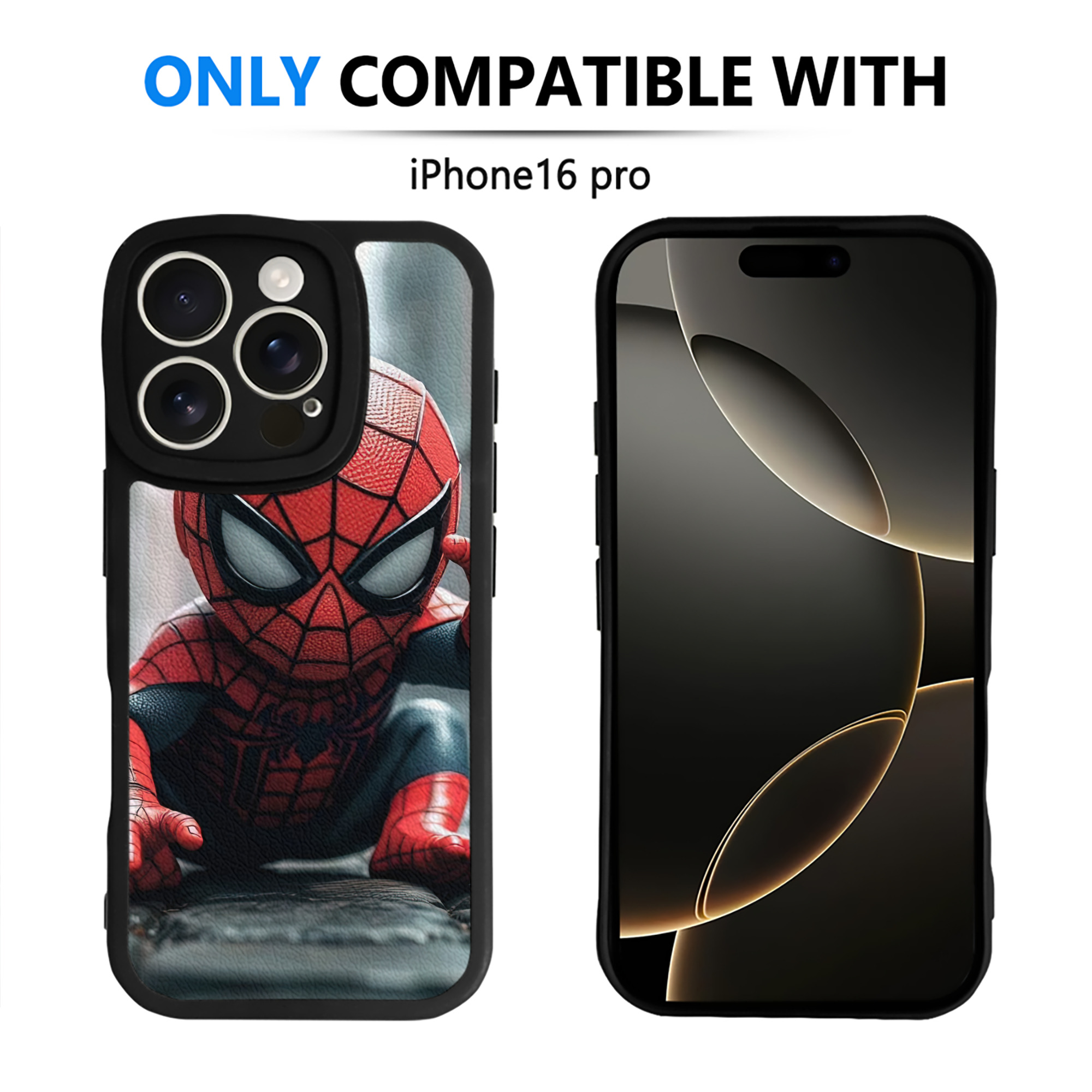 Spider Man スパイダーマン 【iPhone 16シリーズ対応】シリコンスマホケース（レザー調） 材質：シリコン